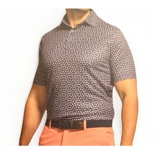 New Greg Norman Men's Size Large Performance Graphic Polo Golf Shirt‎ Navy NWT